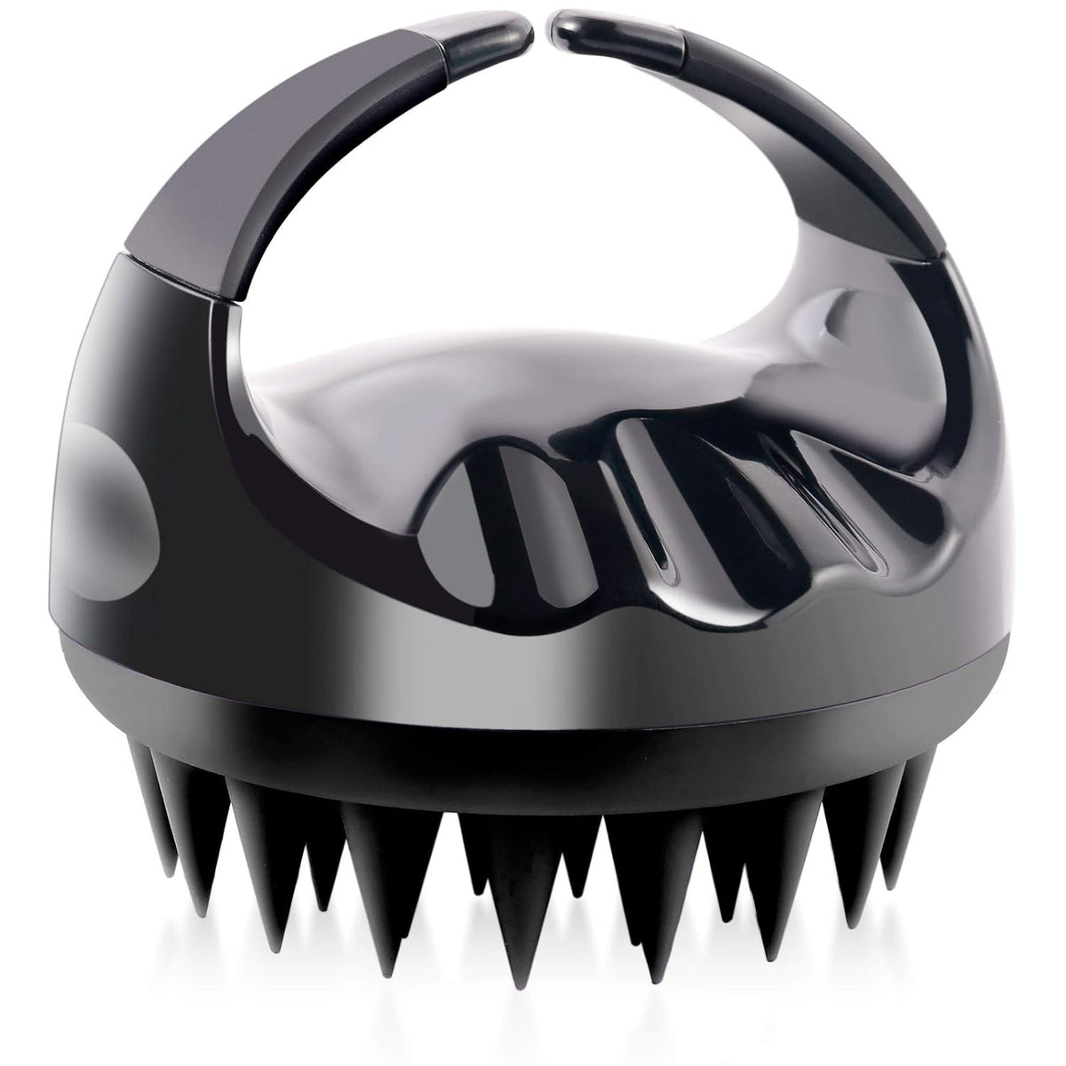 Hair Scalp Massager Shampoo Brush - Shower Scalp Scrubber Brush for Dandruff, Scalp Exfoliator &amp; Hair Growth, Soft Silicone Manual Head Scrubber (Black)