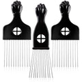 3 Pack Metal Afro Lift Comb - Wide Tooth for Men's and Women's Curly/Textured Hair, Detangling Tool for Wigs, Braids, and Styling