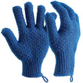Shower Exfoliating Gloves for Bath - Large Heavy Body Exfoliating Glove Scrubber for Scrubbing, Remove Dead Skin, Exfoliator (Navy Blue Exfoliating Gloves)